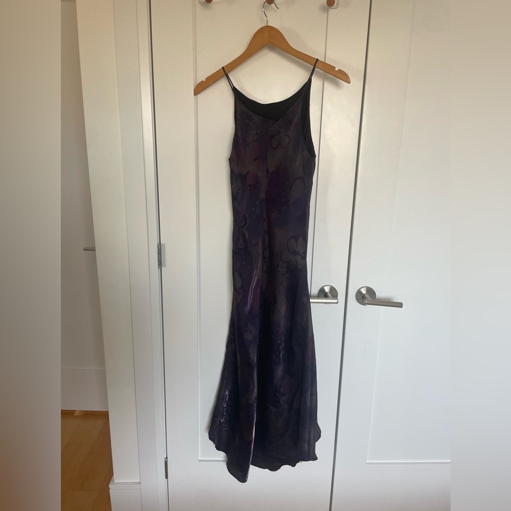 90’s Iridescent Purple Floral Dress - Picture 2 of 9